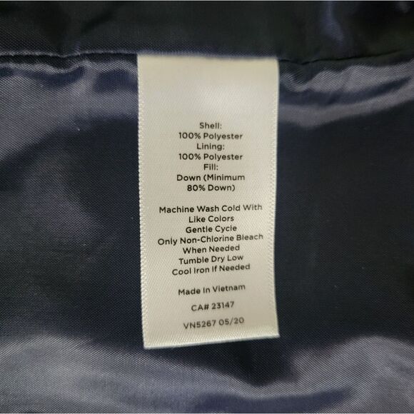 Talbots Navy Plaid Puffer Vest - Picture 13 of 16